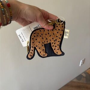 NWT Sseko Beaded Cheetah Coin Purse with clip